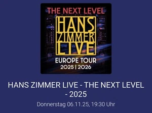 VIP Hero Ticket - Hans Zimmer Live: The Next Level - 6.11.25 SAP Arena Mannheim - Bild 1 von 2