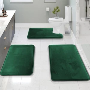 Bathroom Rugs, Velvet Memory Foam Bath Mat, Non-Slip Bath Rugs, Machine Wash,... - Picture 1 of 9