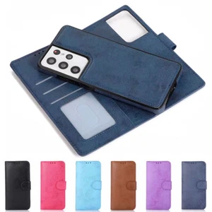 Removable Wallet Case Card Leather Flip Cover for Samsung S22/S21/S20+ FE Ultra - Picture 1 of 38