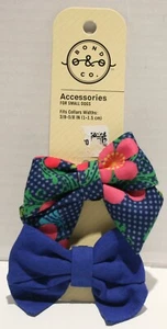 Bond And Co. Dog Bow Tie Collar Accessories for Small Dogs - Floral/Blue 2pc - Picture 1 of 2