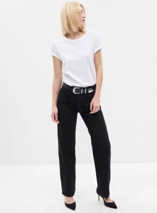GAP 90's Loose High-Rise Organic Cotton Jeans Black Size 31/12 SHORT RT$90 - Picture 1 of 6