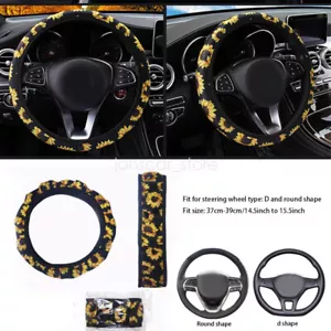 Universal Stretchy Sunflower Neoprene Car Steering Wheel Cover against cold heat - Imagen 1 de 4