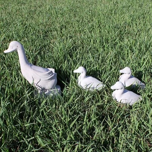 Mama Duck Family w Ducklings, Concrete Statues - Cement Garden, Yard Decoration - Picture 1 of 2