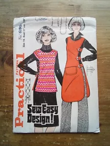 6886 Long or Short Tie Side Apron Size 12 Uncut Vintage Practical Sewing Pattern - Picture 1 of 2
