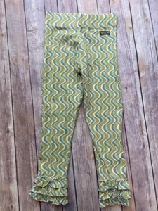 Matilda Jane size 8 Serendipity Dizzy ruffle leggings lime green w/ swirly B2 - Picture 1 of 2