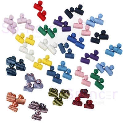 HACKETT Barril redondo Hombres Mujeres Nudos/Gemelos de seda Todos los colores Camisa Gemelos Stock Reino Unido