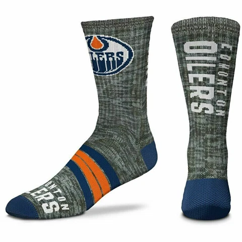 Edmonton Oilers NHL For Bare Feet The Quad Deuce Crew Socks *Large Cover