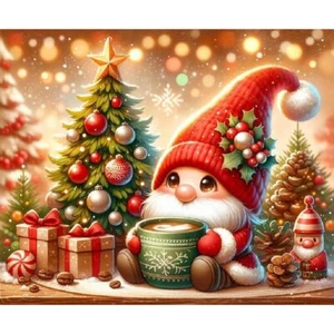 Christmas Gnome Diamond Art Kits 5D DIY Full Drill Home Wall Decor 12X16Inch - Picture 1 of 8