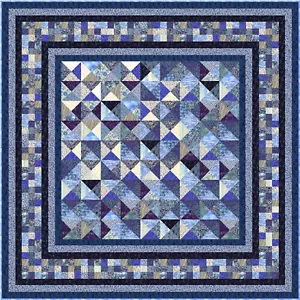 INDIGO BLUES - 91" x 91" - Pre-cut Quilt Kit by Quilt-Addicts Queen size - Picture 1 of 5