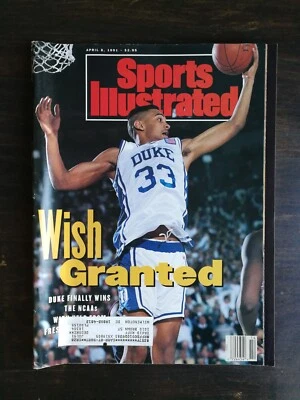 Sports Illustrated 8 de abril de 1991 Grant Hill Duke Blue Devils primera portada 224 Foto 1 de 2