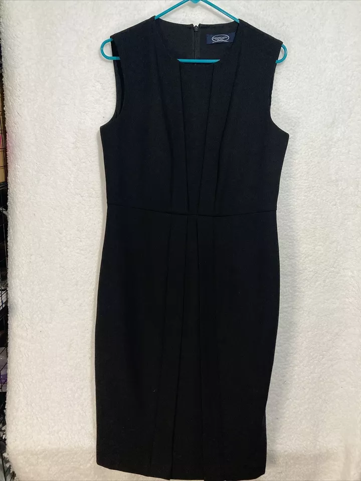 Magaschoni Dress Size 12 Black Sleeveless Midi Length Pleated Womens - Image 1 of 3