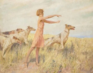 Stampa su tela Arthur Wardle Un gioco da recupero 16 x 20 - Foto 1 di 4