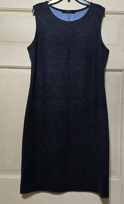 Les Copain's Blue Wool Women Sheath Dress IT Size 46 Approx US L/10 - Image 1 of 4