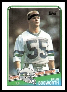 1988 Topps Football Card Brian Bosworth RC Seattle Seahawks #144 EX-MT - Picture 1 of 2