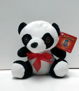 Lindo Peluche Oso Panda Peluche Muñeca Juguete con Arco de Cinta Roja NUEVO - Imagen 1 de 2