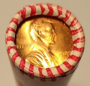 1989 Lincoln Memorial Cent Roll    BU  "OBW" Original Bank Wrap  50 cents - Picture 1 of 5