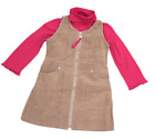 Prenatal 2-częściowy zestaw sukienka na ramiączkach sztruksowa sukienka koszula z długim rękawem rozm. 92 beżowy różowy