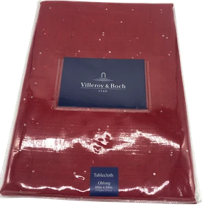 Villeroy & Boch Sequin Texture Red Oblong  Tablecloth 60” x 84” New in Package - Picture 1 of 7