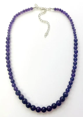 Collar HSN Nicky Butler Plata de Ley 8mm Amatista Graduada 16" Cuentas Foto 1 de 4