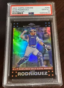 2007 IVAN RODRIGUEZ TOPPS CHROME REFRACTOR #266 PSA 10 POP 4 (870) - Picture 1 of 2