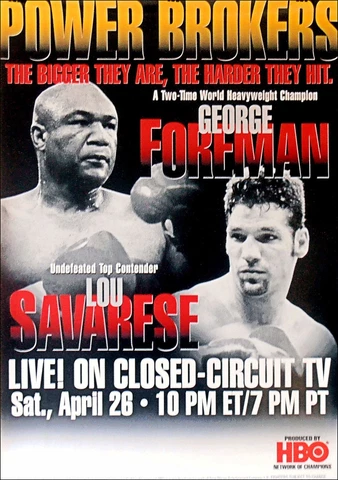 George Foreman vs. Lou Savarese Original Vintage Boxing Fight Poster Cover