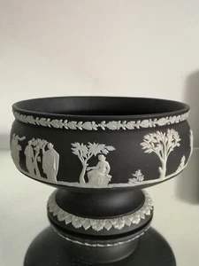 Spectacular Antique Large Rare Wedgwood Black Imperial Basalt Jasperware Bowl - Picture 1 of 8