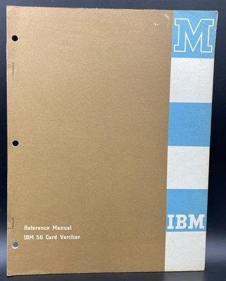 Vintage 1960 IBM Computer 56 Card Verifier - Card Punch Machine Reference Manual - Image 1 of 4