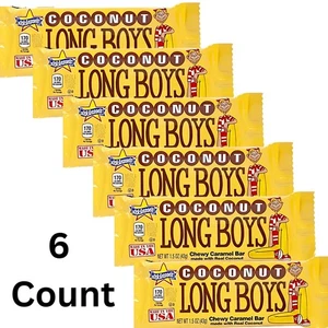 Barras de coco y caramelo LongBoys 6 unidades Atkinson's Nostalgic Candy - Imagen 1 de 5