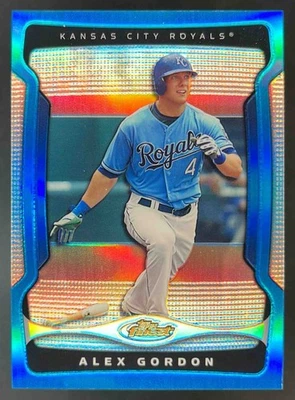 Topps Baseball Finest Alex Gordon 2009 refractor azul/399 #4 Kansas City Royals Foto 1 de 2