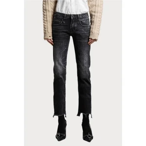 R 13 Boy Straight Raw Hem Jeans Size 24 - Picture 1 of 16