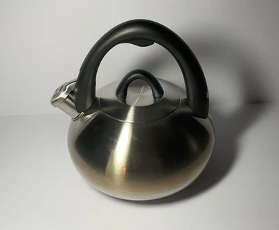 Calphalon 2 cuartos 1,9 L silbido acero inoxidable cepillado tetera 4402 estufa olla Foto 1 de 4