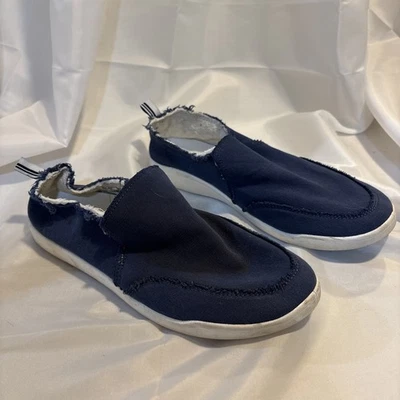 Zapatillas de playa Vionic Malibu para mujer 8,5 azul marino de lona zapatos sin cordones informales Foto 1 de 4