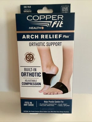 Copper Fit Health Arch Relief Plus w/Built-In Orthotic Support Adjust Compressio - Image 1 of 3
