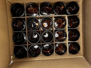 400 ML / 13.5 Oz - Amber Jars - Box Of 60 Units with LIDs - Picture 1 of 11