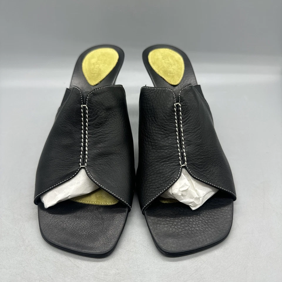 SESTO MEUCCI - Size 10 M Italy Black Leather Open Toe - Image 1 of 4