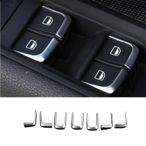 Fit For Audi Q5 2009-2017 ABS Silver Window Lift Panel Switch Sticker Trim 7PCS - Picture 1 of 11