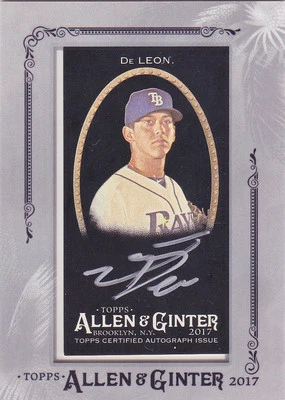 Jose De Leon 2017 Topps Allen Ginter X Exclusive Silver Autograph Auto on Black  - Image 1 of 2