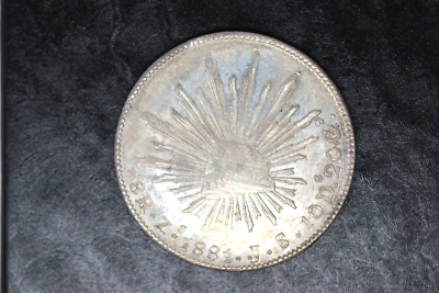 Mexico: 1881 Zs-JS 8 Reales- Original BU.  Lovely Color - Image 1 of 4