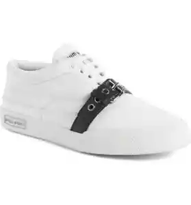 ZAPATILLAS DEPORTIVAS MIU MIU ICÓNICAS LINDAS BLANCAS NEGRAS CON LOGOTIPO DE CINTURÓN UE 38.5 I LOVE SHOES - Imagen 1 de 7
