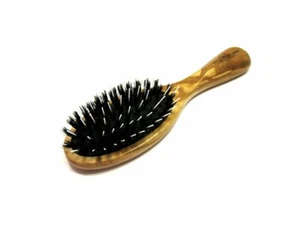 Golddachs pocket pneumatic brush olive wood 100% boar bristle with pins (Frisier - Picture 1 of 1