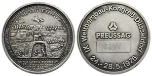 Düsseldorf Weltbergbau-Kongreß 1976 Preussag-Medaille Abbildung eines Lösers von - Bild 1 von 3