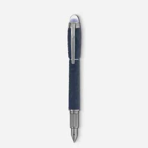 Montblanc 130210 Starwalker Space Blue Resin Fountain Pen (F) Au 585 gold nib - Picture 1 of 5