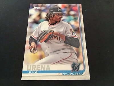 2019 Topps Series 1 #20 Jose Urena Advanced Stats Card 001/150 Miami  Marlins - Image 1 of 4