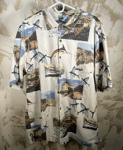 Guy Harvey AFTCO Shirt 2XL XXL Marlin Flying Fish Button Up Fishing Fish - Picture 1 of 9