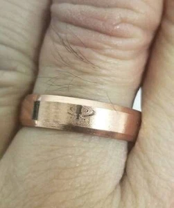 Stunning smooth engraved khanda sikh singh kaur khalsa copper colour ring challa - Picture 1 of 10