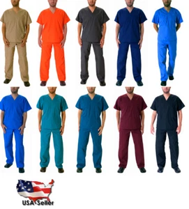Natural Workwear Mens Authentic EDS Unisex Medical Uniform Cargo Scrub Set - Picture 1 of 21