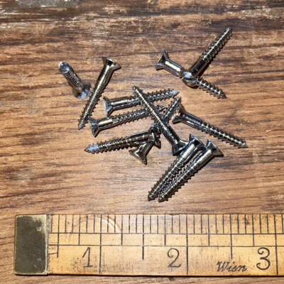 # 6 X 1 Wood Screws Slotted Flat Head Chrome - Image 1 of 3