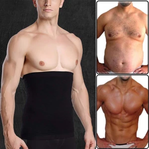 Men Fat Burner Tummy Tuck Belt Body Shaper Girdle Belly Slim Waist Trainer Band - Picture 1 of 24