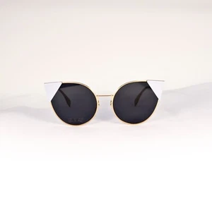 Occhiali da sole Fendi modello FF0190/S 0009A autentici donna metallo oro occhio di gatto Italia - Foto 1 di 4