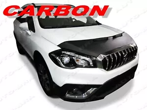 CARBON LOOK CAR HOOD BRA fit Suzuki SX4 S-Cross 2017-2021 FRONT END NOSE MASK - Bild 1 von 6